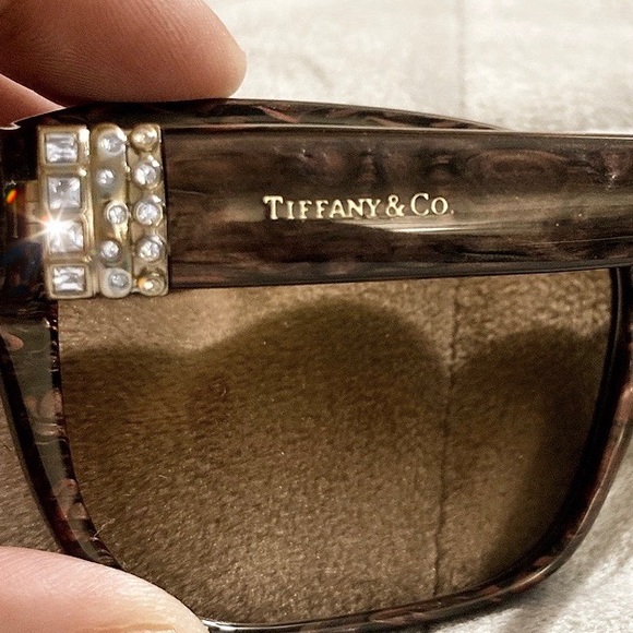 Nwt, Authentic Tiffany & Co. 8160/3B Elegant Pearl Brown Marbled Sunglasses - Picture 6 of 16